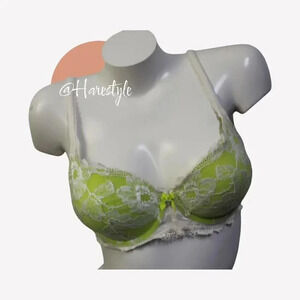 Victoria's Secret lime green lined body by Victoria demi bra 34D